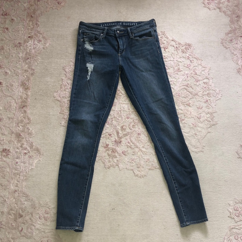 Blue denim jeans